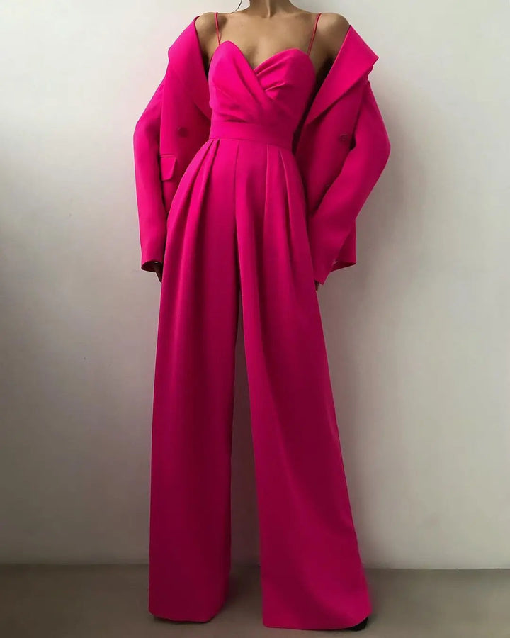 Sleeveless Jumpsuit with High Waist and Wide Legs