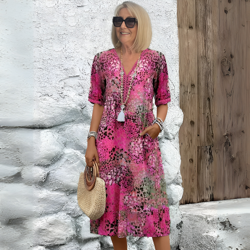 Women’s Soft V‑Neck Midi Dress