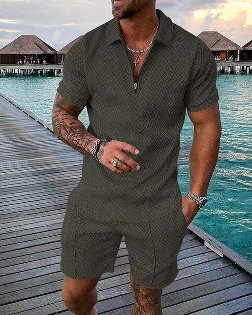 Polo and Shorts Summer Set for Men Effortless Warm-Weather Style in One Easy Set