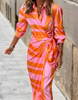 Summer Wrap Dress with Collar