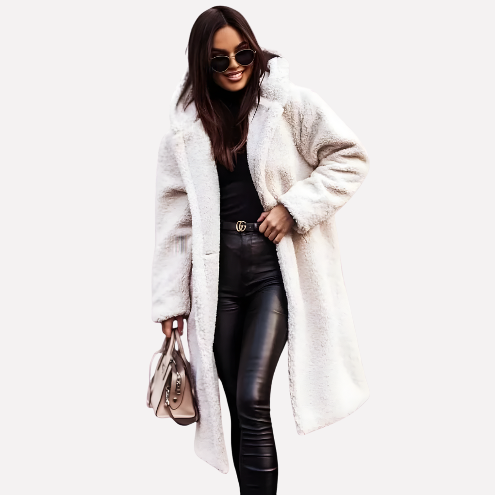 Women’s Hooded Coat with Button Closure