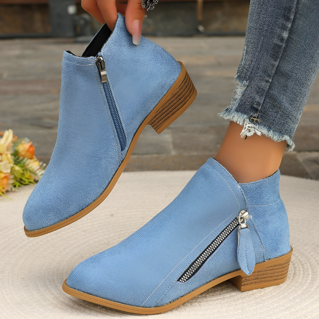 Chic Women's Ankle Boots with Zipper