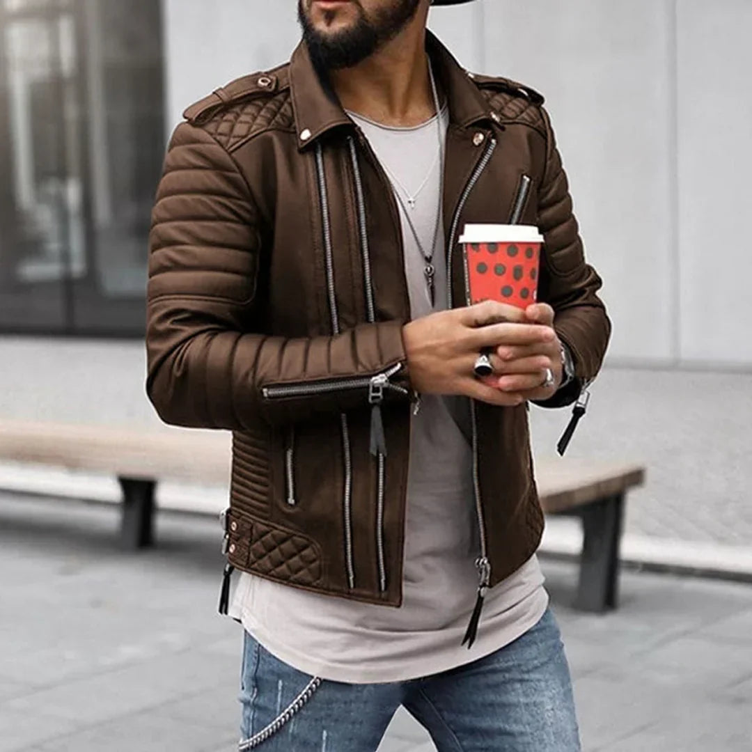 Timeless and Robust Men's Leather Jacket