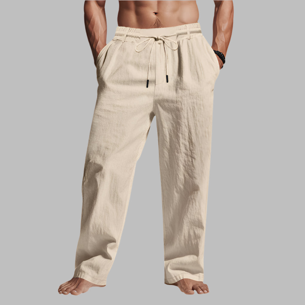 Linen Relaxed Fit Drawstring Trousers