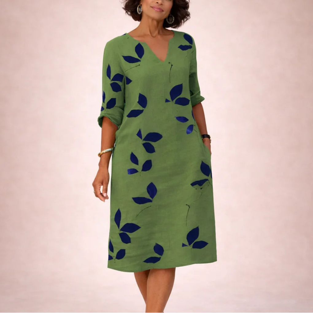 Alessia Vintage‑Style V‑Neck Summer Dress for Women