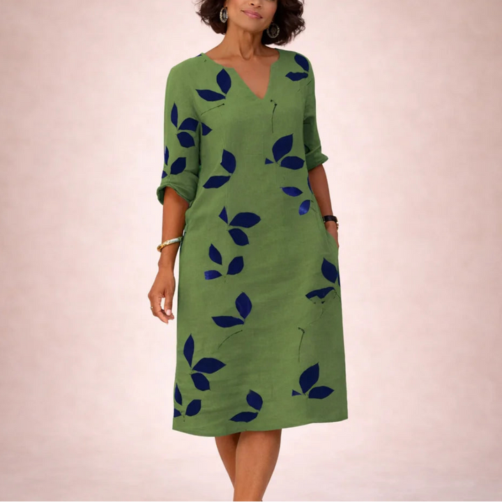 Alessia Vintage‑Style V‑Neck Summer Dress for Women