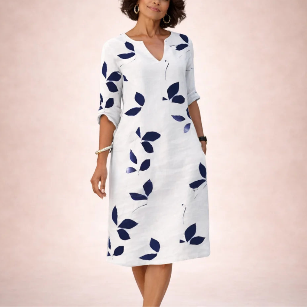 Alessia Vintage‑Style V‑Neck Summer Dress for Women