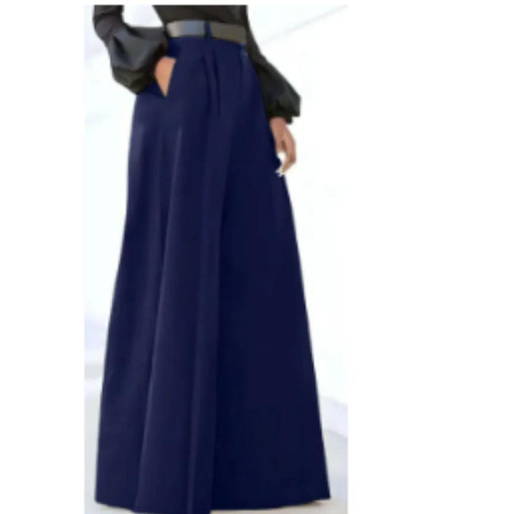Solid-Colour Wide-Leg Women’s Trousers – Relaxed Fit