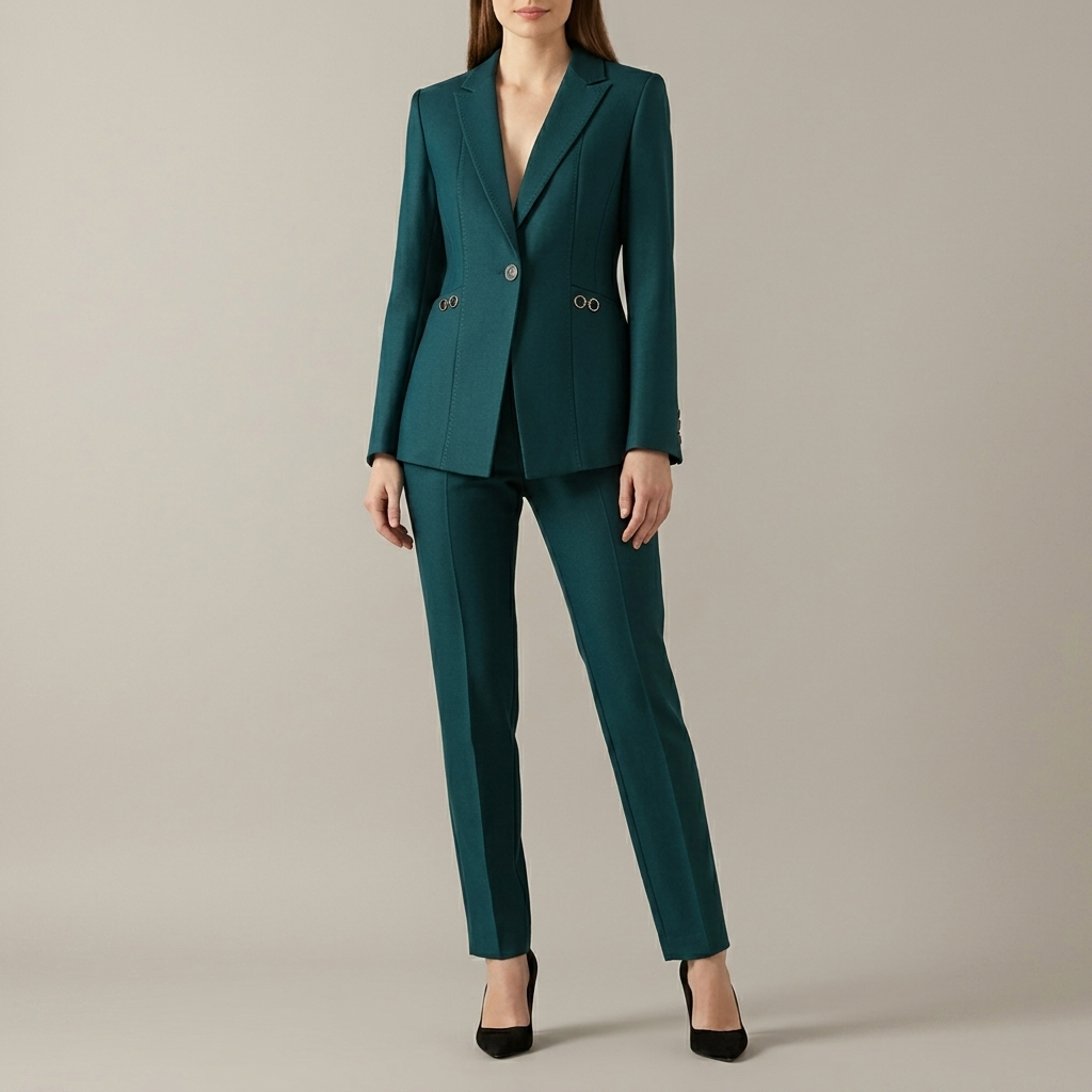 Women’s One‑Button Blazer & Straight Trouser Set
